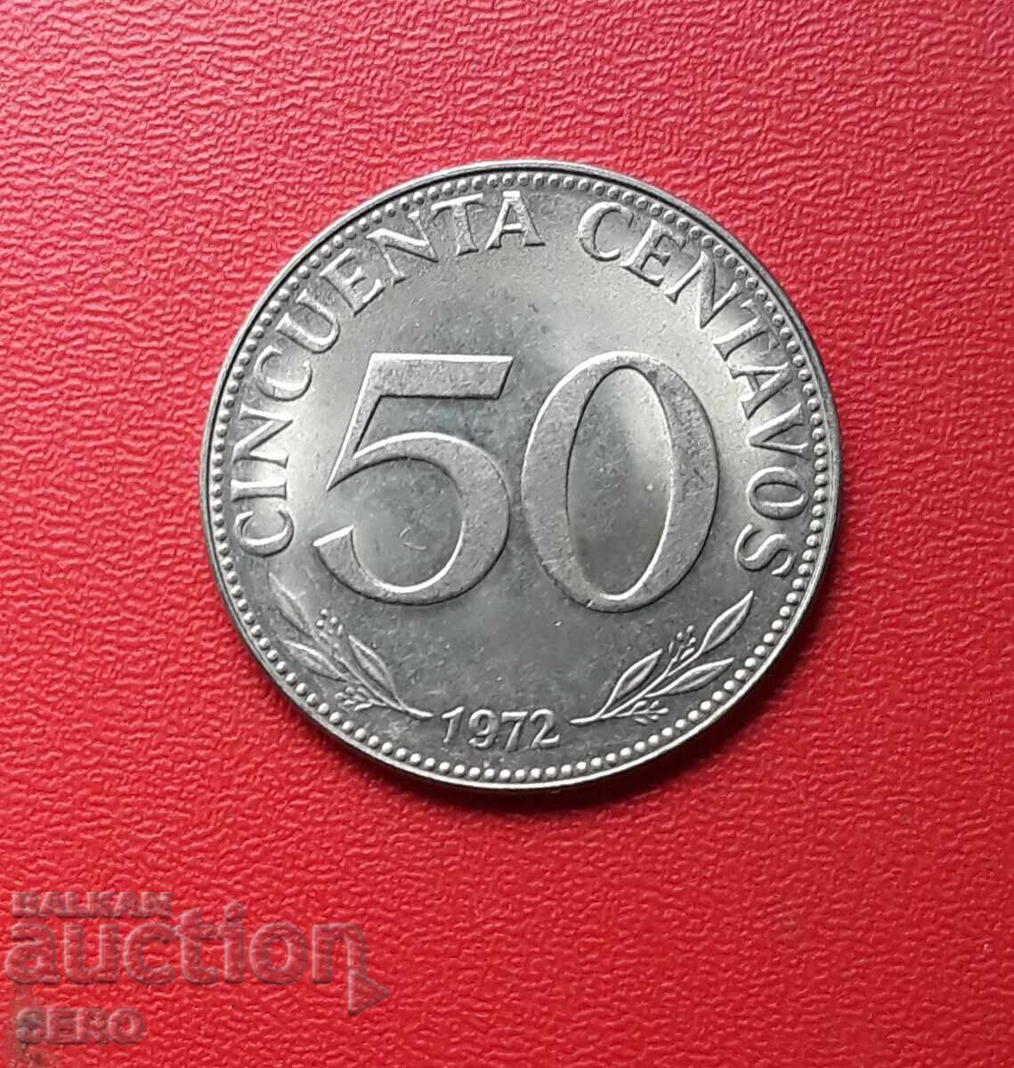 Bolivia - 50 Centavos 1972 - Extremely Fine, Preserved Bolivia - 50 Centavos 1972 - Extremely Fine, Preserved