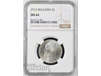 2 Leva 1913 MS 64 NGC