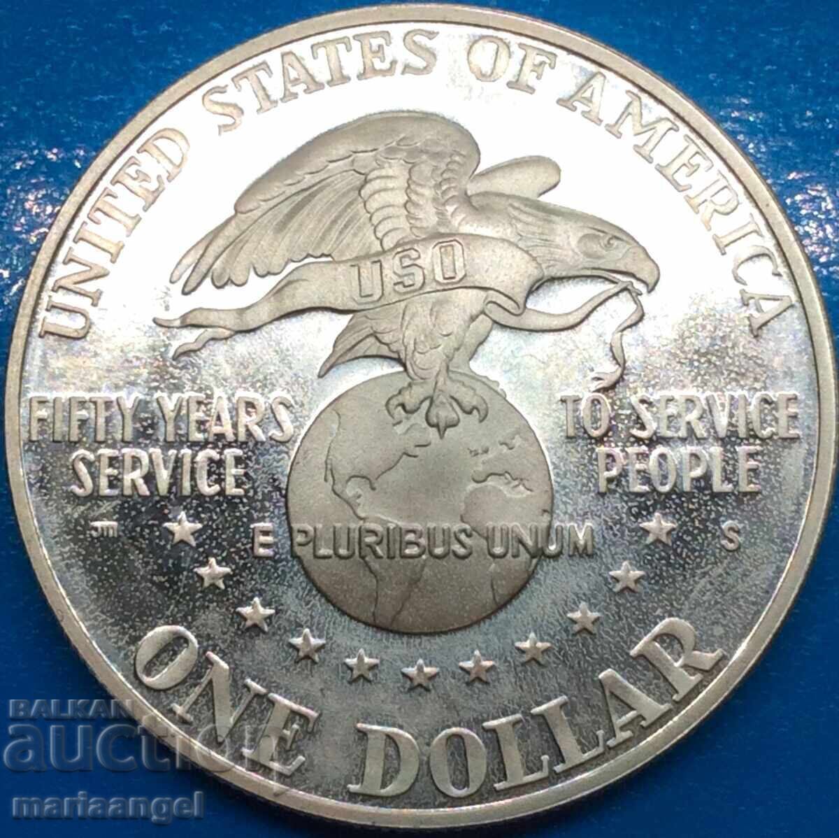 Delivery of 1 Dollar 1991 USA USO UNC PROOF 26.87g starting to patina Delivery of 1 Dollar 1991 USA USO UNC PROOF 26.87g starting to patina