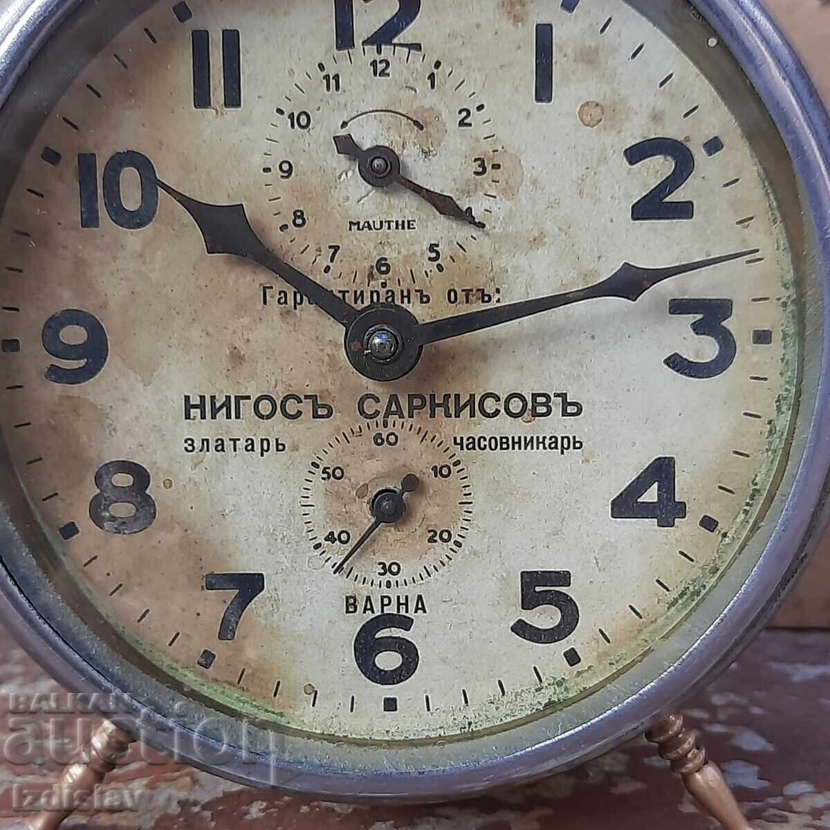 Ceas deșteptător Regatul Bulgariei cu inscripția Varna, bijutier, ceasornicar - 6