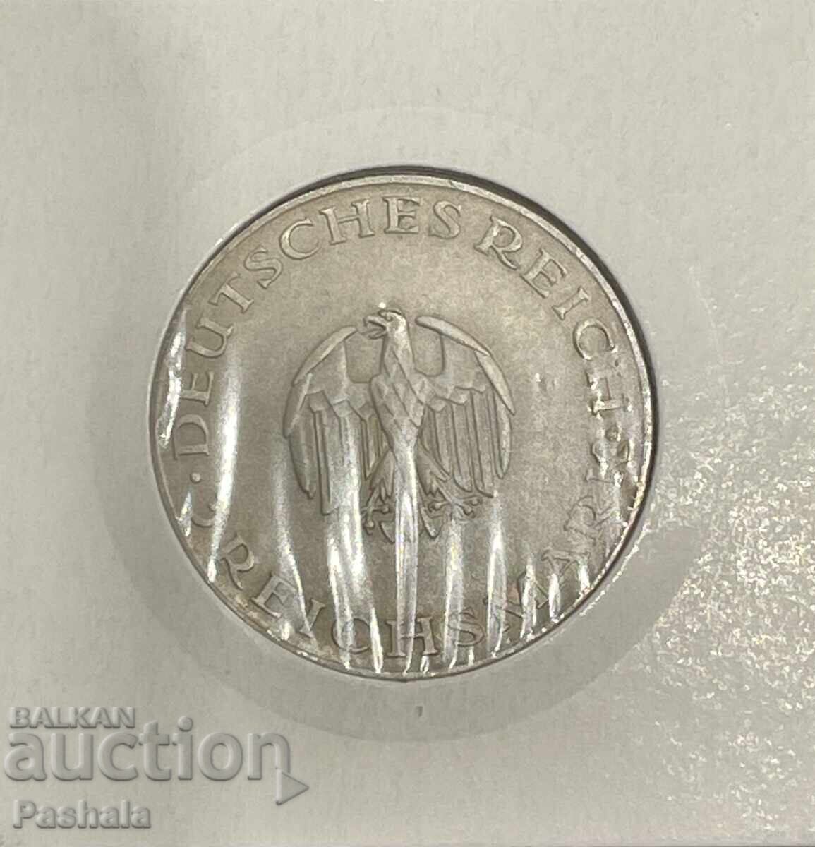 Germania 3 mărci 1929. Calitate. LESSING cu preț 200.00 BGN | € 102.26