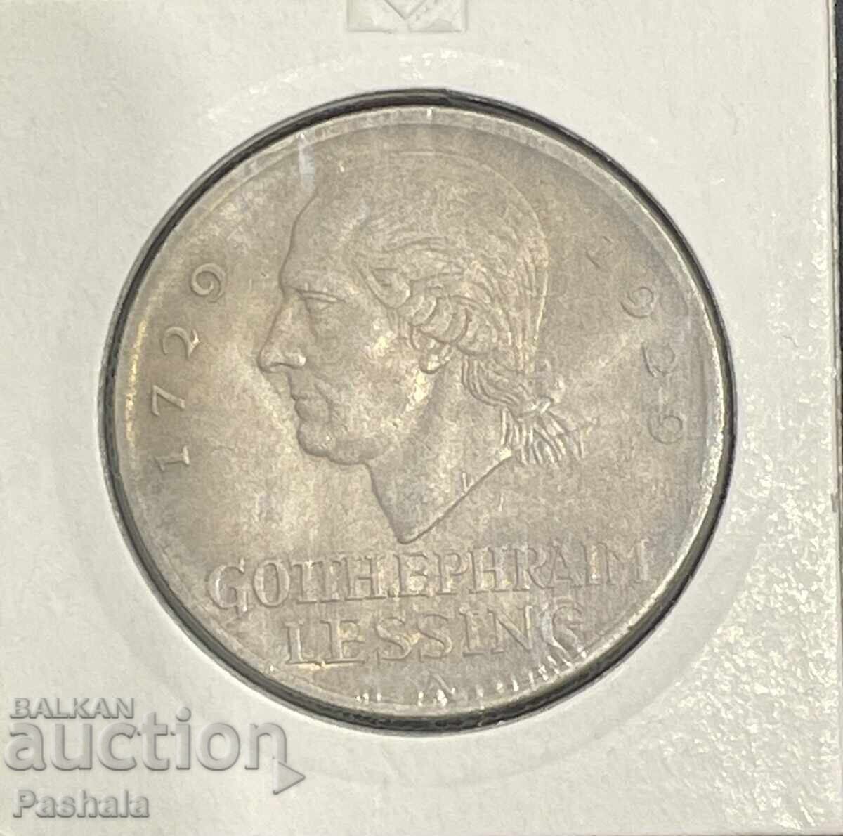 Germania 5 mărci 1929. Calitate. LESSING Germania 5 mărci 1929. Calitate. LESSING