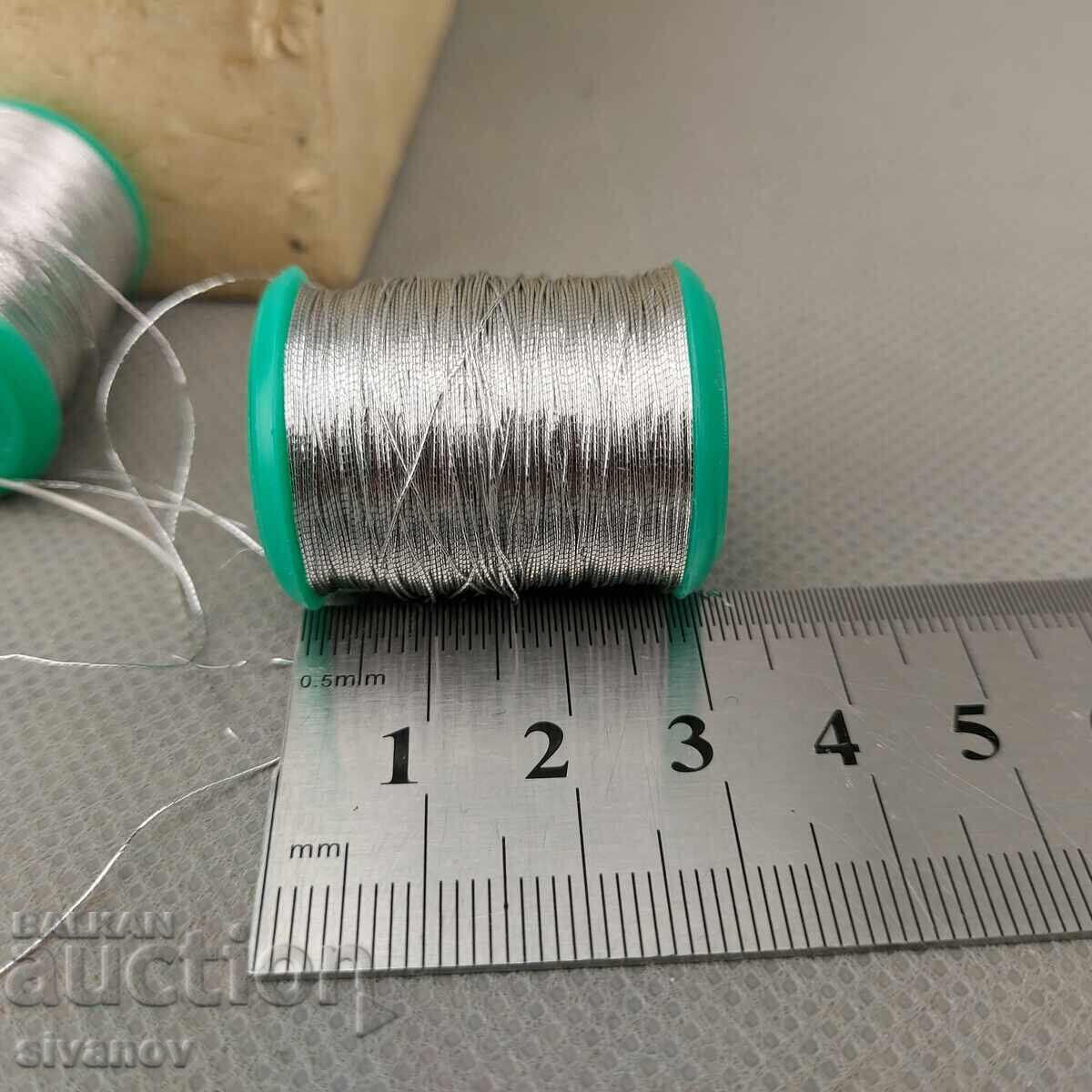 Delivery of Old silver Lame threads for machine or hand embroidery #3296 Delivery of Old silver Lame threads for machine or hand embroidery #3296