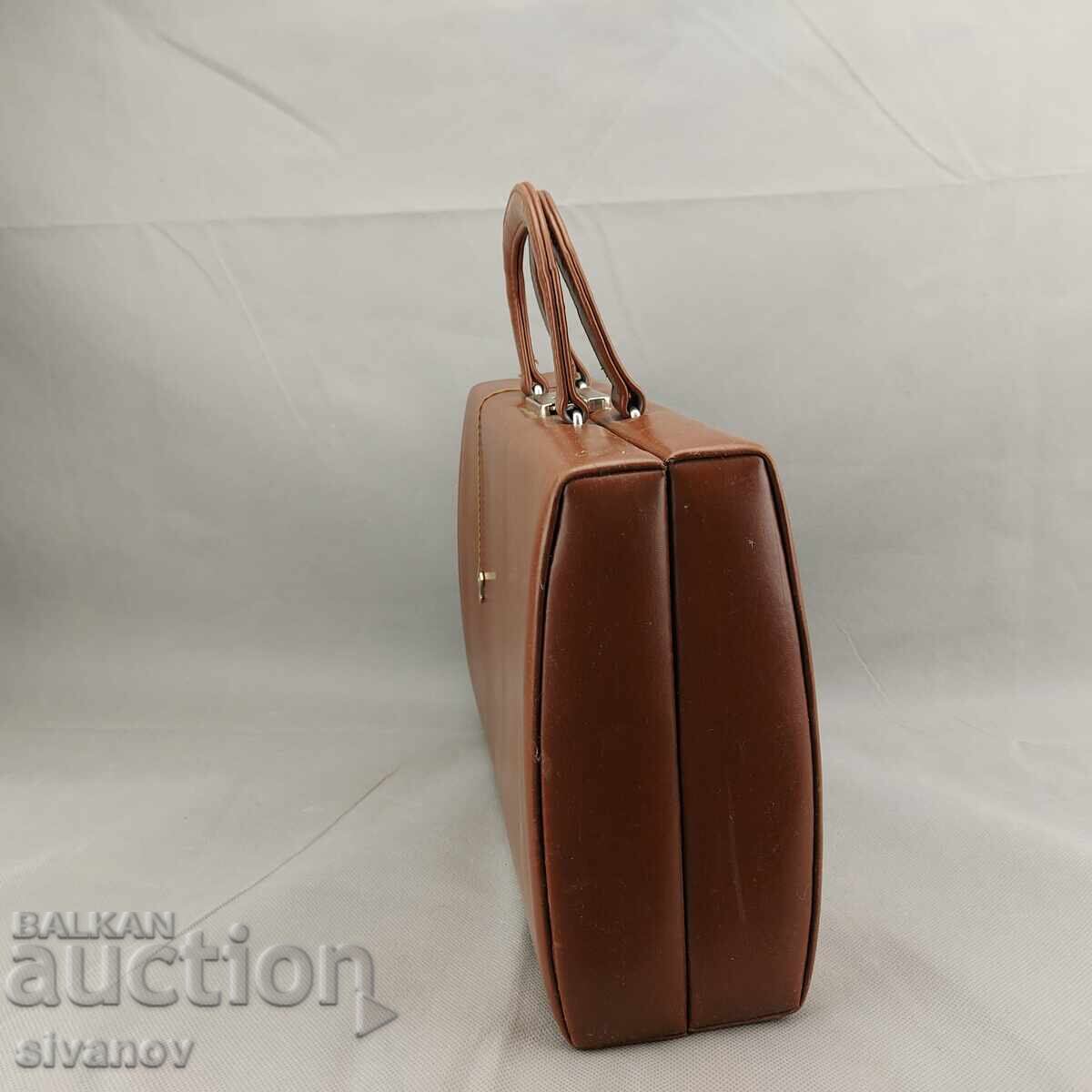 Old Soviet ladies' handbag, brown vinyl fashion #3306 with price 24.99 BGN | € 12.78