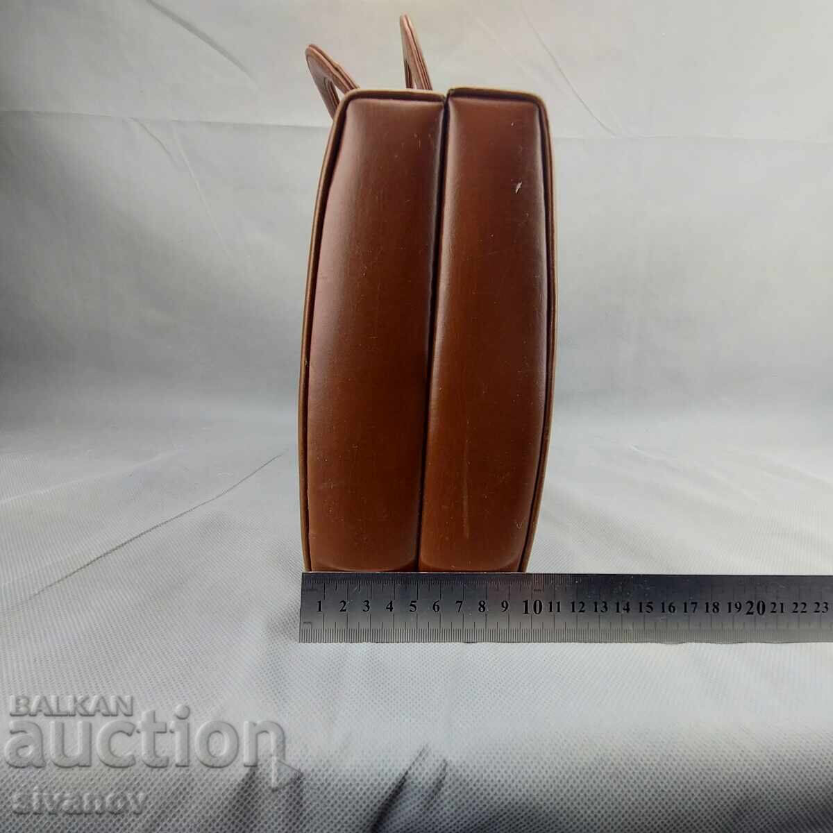 Old Soviet ladies' handbag, brown vinyl fashion #3306 - 7