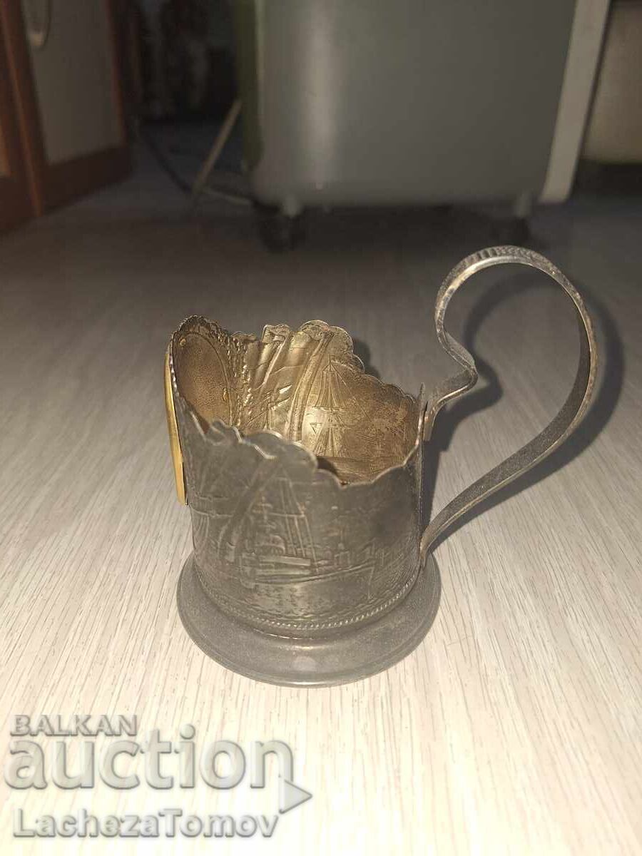 Delivery of Beautiful silver-plated teacup holder USSR excellent condition Delivery of Beautiful silver-plated teacup holder USSR excellent condition