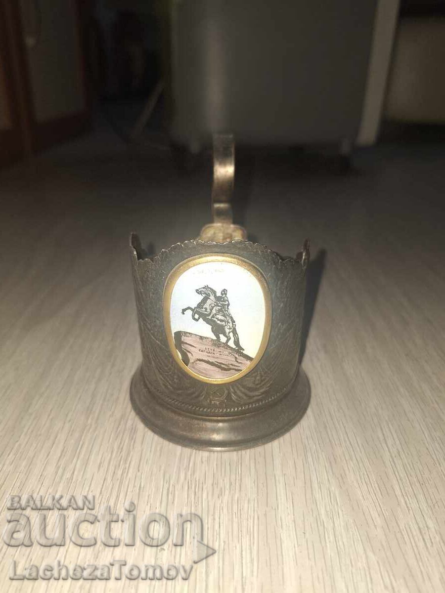 Beautiful silver-plated teacup holder USSR excellent condition Beautiful silver-plated teacup holder USSR excellent condition