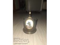 Beautiful silver-plated teacup holder USSR excellent condition
