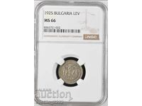 1 leu 1925 MS 66 NGC