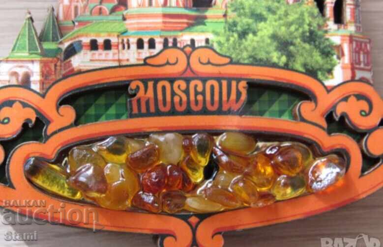 Παράδοση Αυθεντικός ξύλινος τρισδιάστατος μαγνήτης από τη Μόσχα, Ρωσία-σειρά-