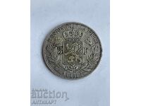 Belgium Rare Silver Coin 5 Francs 1851 Silver Leopold I