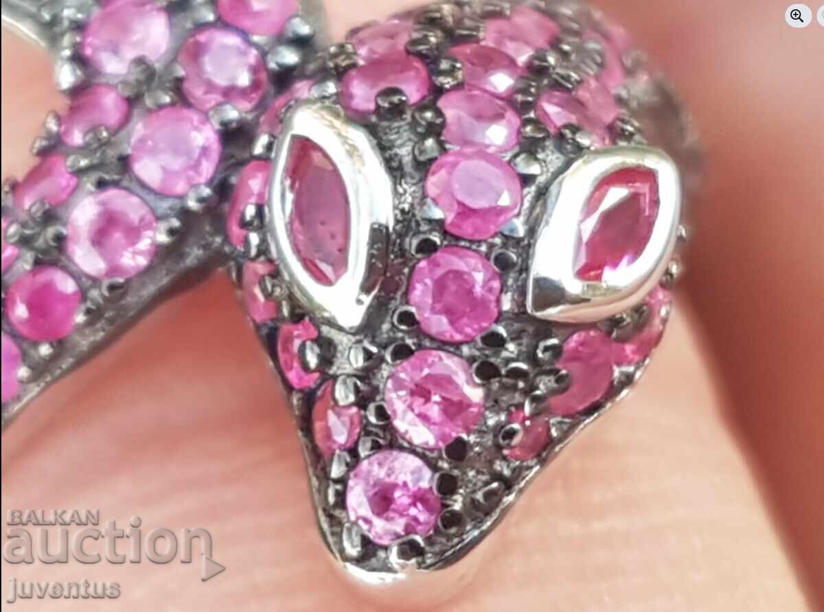SILVER RING-SNAKE WITH NATURAL RUBIES (MYANMAR) with price 199.00 BGN | € 101.75 SILVER RING-SNAKE WITH NATURAL RUBIES (MYANMAR) with price 199.00 BGN | € 101.75