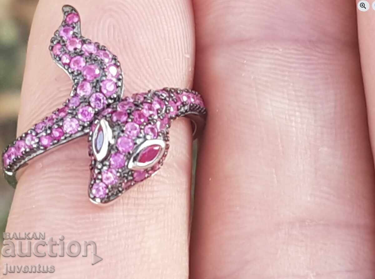 SILVER RING-SNAKE WITH NATURAL RUBIES (MYANMAR) SILVER RING-SNAKE WITH NATURAL RUBIES (MYANMAR)