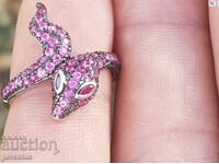 ΑΡΓΥΡΟ ΔΑΧΤΥΛΙΔΙ-ΦΙΔΙ ΜΕ ΦΥΣΙΚΑ ΡΟΥΜΠΙΝΙΑ (ΜΙΑΝΜΑΡ)