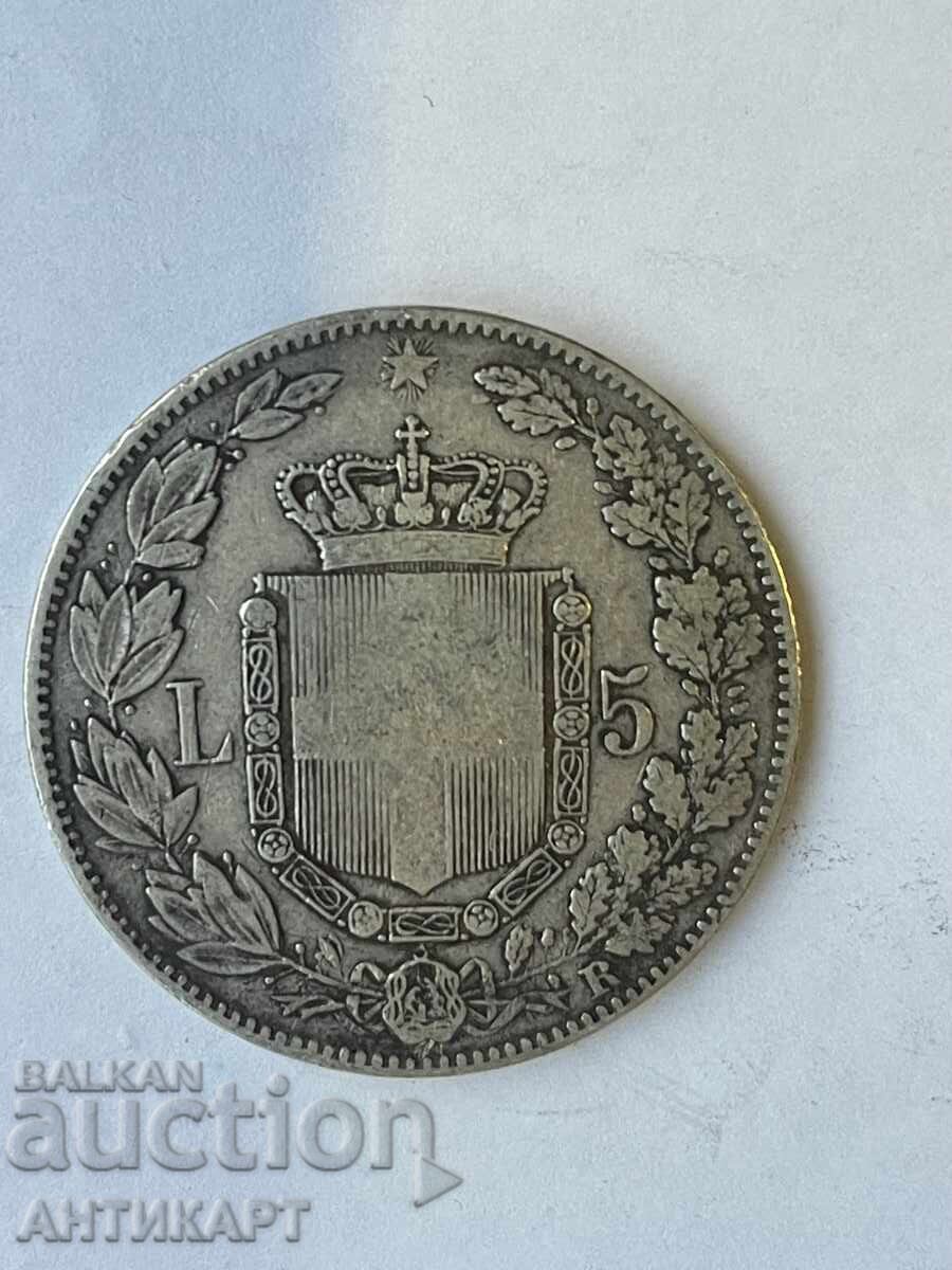 Italy Rare Silver Coin 5 Lire 1879 Silver Umberto with price 72.00 BGN | € 36.81 Italy Rare Silver Coin 5 Lire 1879 Silver Umberto with price 72.00 BGN | € 36.81