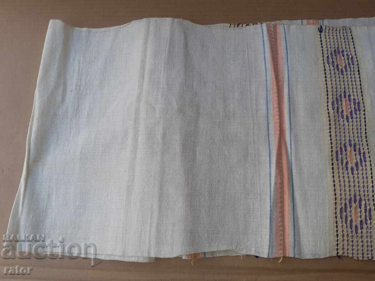 Authentic woven linen towel with lace, ritual cloth - 6