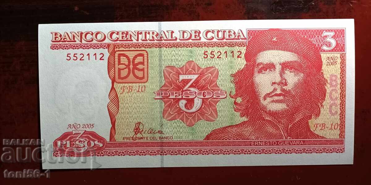 Cuba 3 pesos 2005 UNC Cuba 3 pesos 2005 UNC