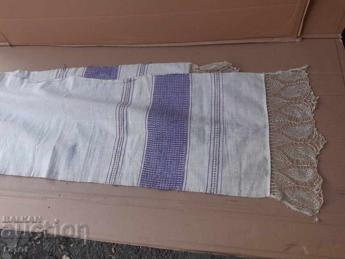 Παράδοση Αυθεντικό υφαντό κεναρένιο μαντήλι με δαντέλα, τελετουργικό μαντήλι Παράδοση Αυθεντικό υφαντό κεναρένιο μαντήλι με δαντέλα, τελετουργικό μαντήλι