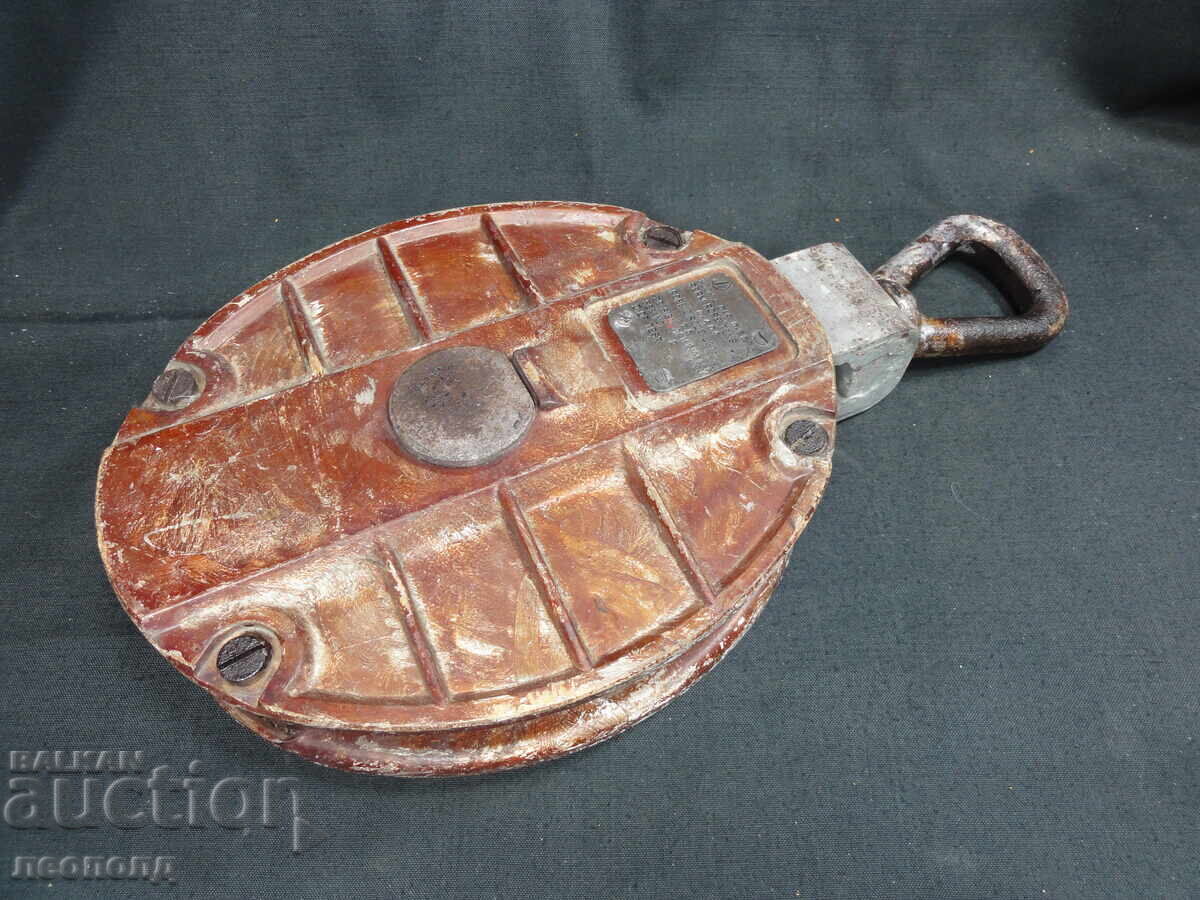 Доставка на СТАРА РЕТРО КОРАБНА ТАКЕЛАЖНА МАКАРА РОЛКОВ БЛОК ЗА ВЪЖЕ