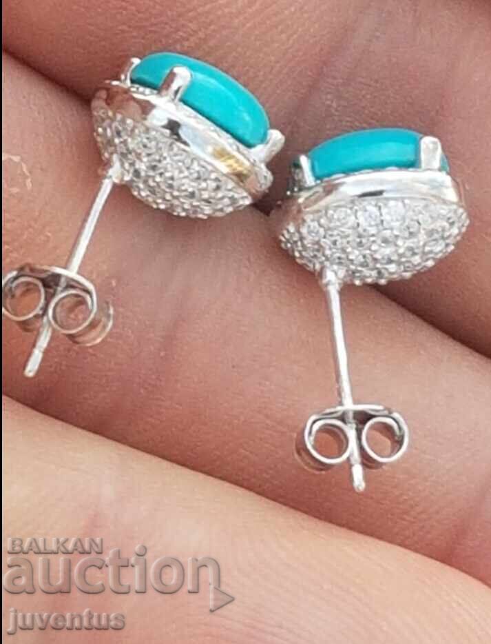 Auction  SILVER EARRINGS WITH TURQUOISE (ARIZONA, USA)