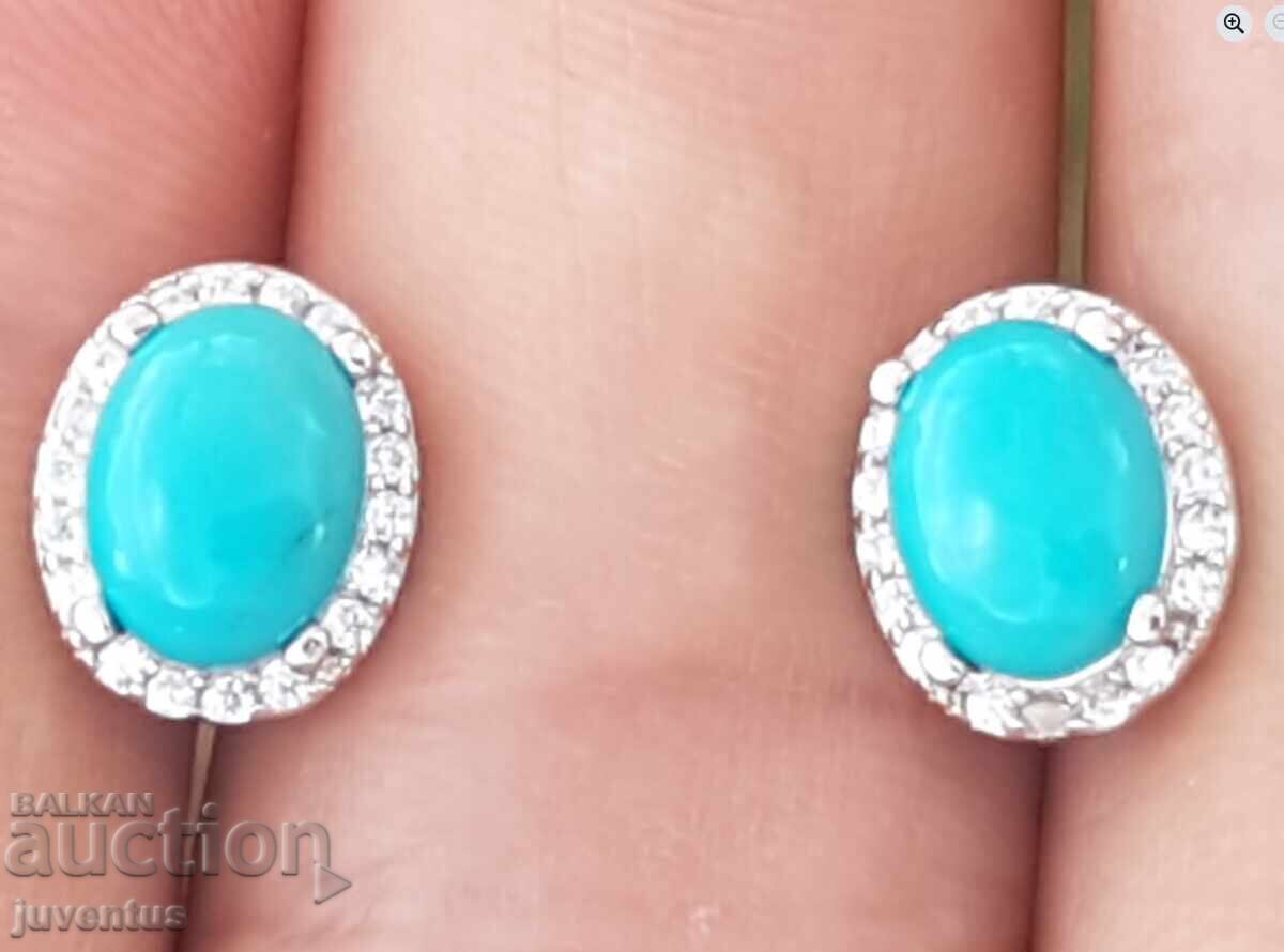 SILVER EARRINGS WITH TURQUOISE (ARIZONA, USA)