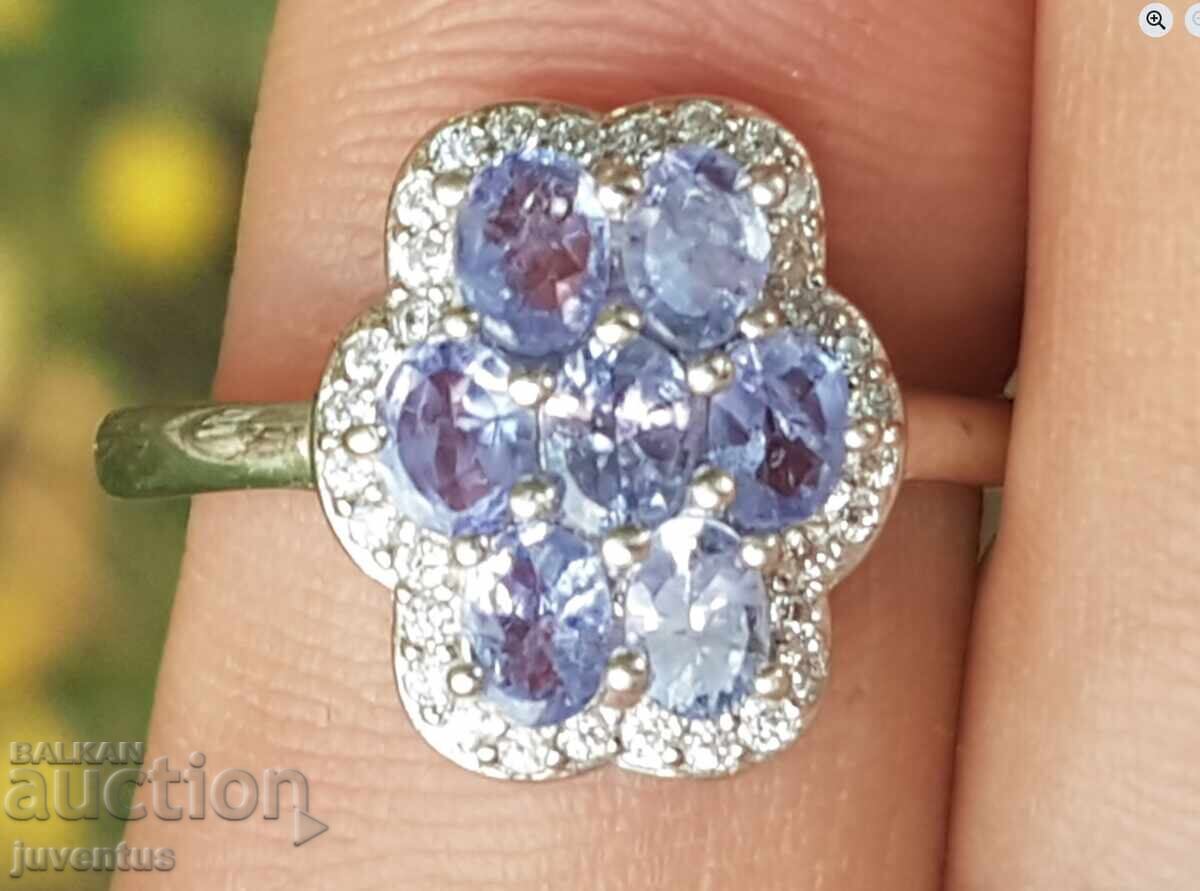 SILVER RING WITH TANZANITE (TANZANIA) with price 109.00 BGN | € 55.73 SILVER RING WITH TANZANITE (TANZANIA) with price 109.00 BGN | € 55.73