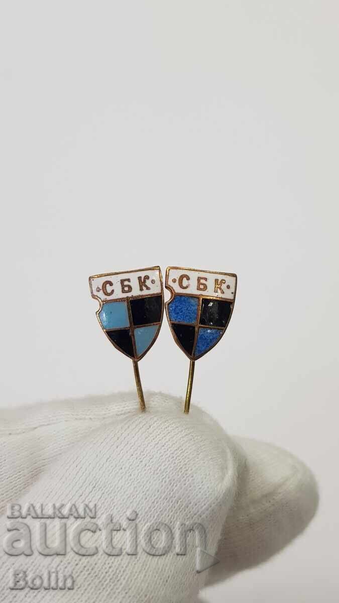 Παράδοση 2 τμχ. σπάνια βασιλικά σήματα, σήμα, κονκάρδα ποδοσφαίρου - δύο χρώματα