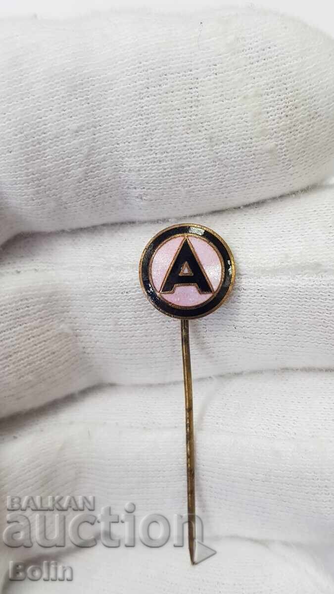 Semn de fotbal țarist, ecuson "A" fotbal, echipă, email roz Semn de fotbal țarist, ecuson "A" fotbal, echipă, email roz