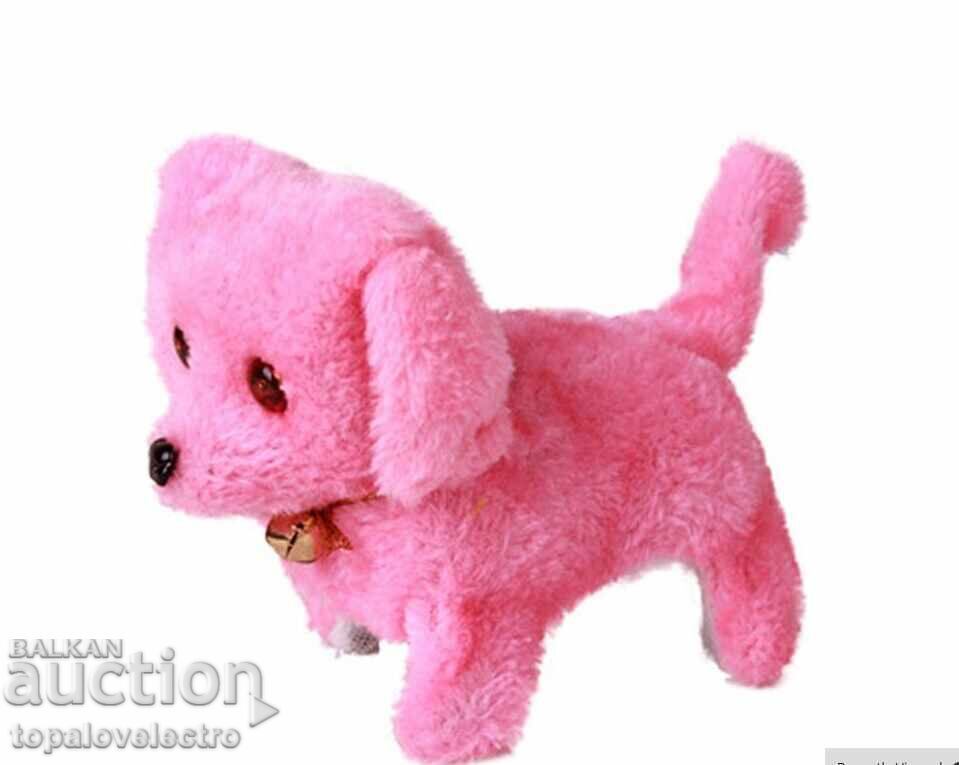 ΝΕΟ! Παιχνίδι κουτάβι - περπατάει, γαβγίζει, φωτεινά μάτια σκύλου, ροζ