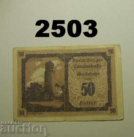 Vorarlberg Bregenz 50 Heller 1921 Austria with price 2.00 BGN | € 1.02 Vorarlberg Bregenz 50 Heller 1921 Austria with price 2.00 BGN | € 1.02