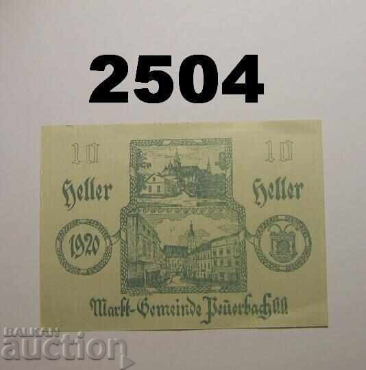 Peuerbach 10 Heller 1920 Austria with price 3.00 BGN | € 1.53