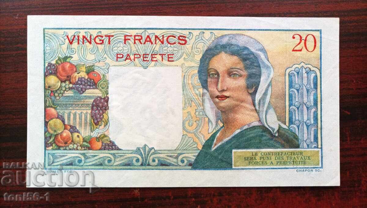 Ταϊτή 20 φράγκα 1963 με τιμή 80.00 BGN | € 40.90 Ταϊτή 20 φράγκα 1963 με τιμή 80.00 BGN | € 40.90