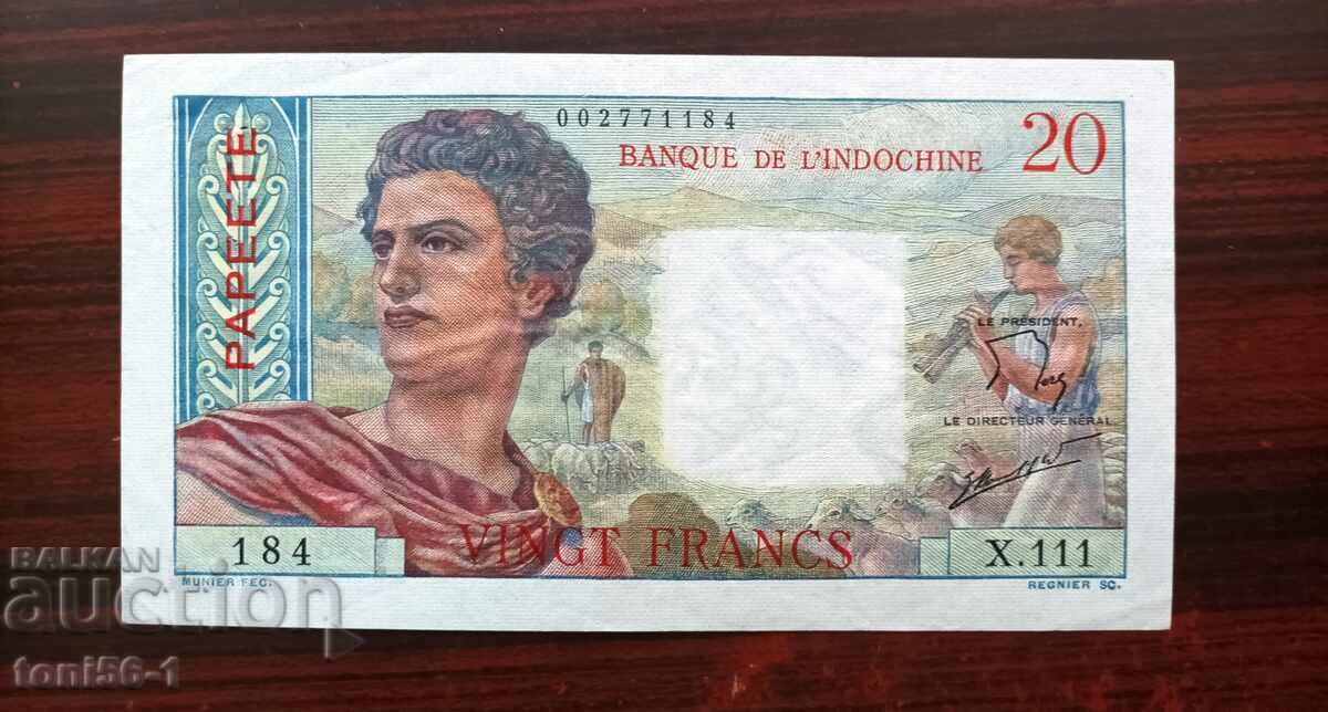 Ταϊτή 20 φράγκα 1963 Ταϊτή 20 φράγκα 1963