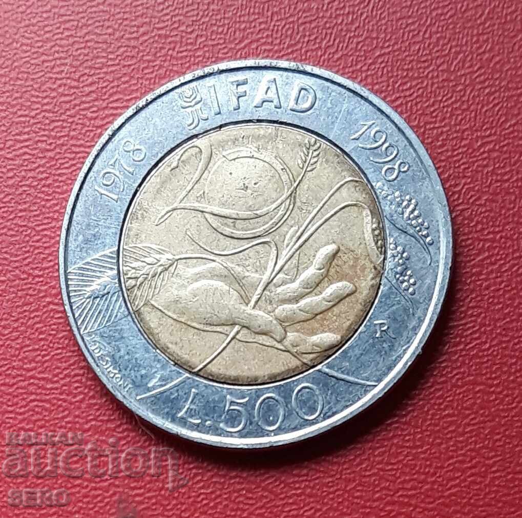 Italy - 500 lire 1998-20, Fund for the Development of Agriculture