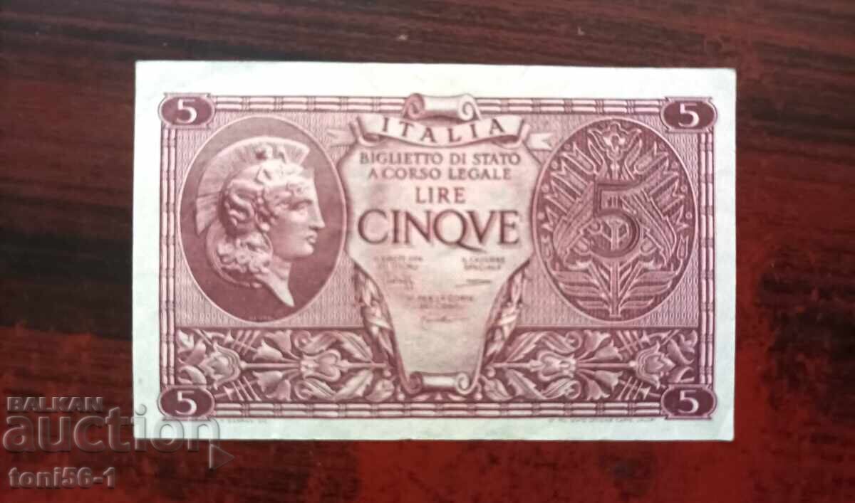 Italy 5 Lire 1944 Italy 5 Lire 1944