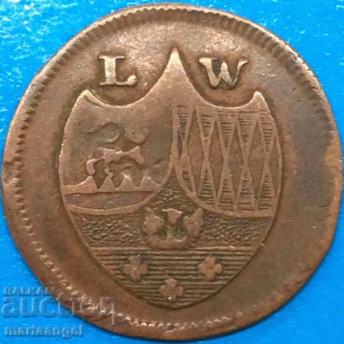 Δημοπρασία Γερμανία 1 pfennig 1804 Levenstein χάλκινο - σπάνιο νόμισμα