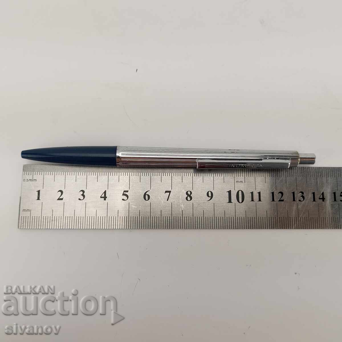 Stilou vechi INOXCROM albastru și cromat Spania #4722 - 6 Stilou vechi INOXCROM albastru și cromat Spania #4722 - 6