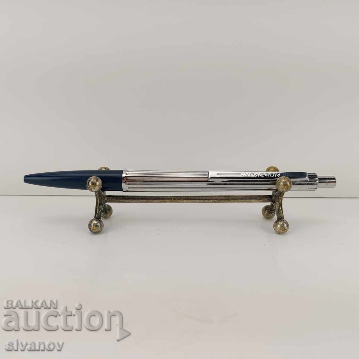 Stilou vechi INOXCROM albastru și cromat Spania #4722 Stilou vechi INOXCROM albastru și cromat Spania #4722