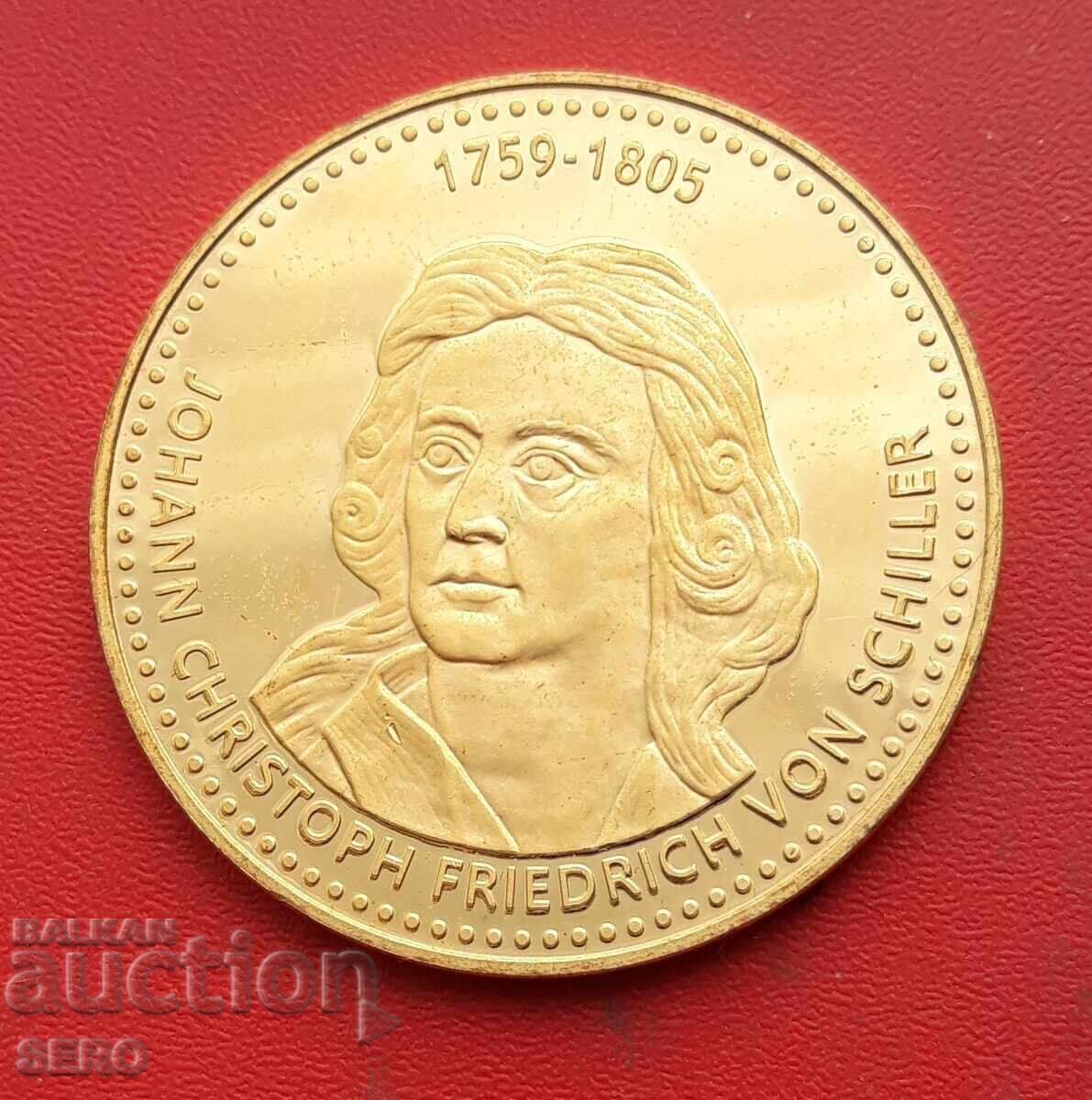 Медал-Германия-Фридрих Шилер 1759--1805-писател Медал-Германия-Фридрих Шилер 1759--1805-писател