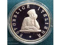 100 Лири 1988 Юбилей на Университа Болоня PROOF UNC сребро
