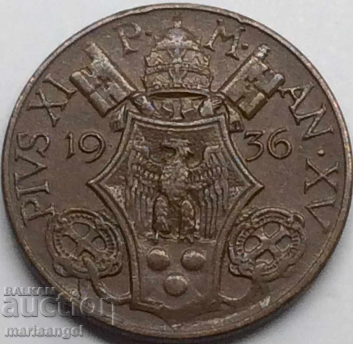 10 Centesimi 1936 Vatican St. Peter / Pius XI - Rare Year - 7 10 Centesimi 1936 Vatican St. Peter / Pius XI - Rare Year - 7