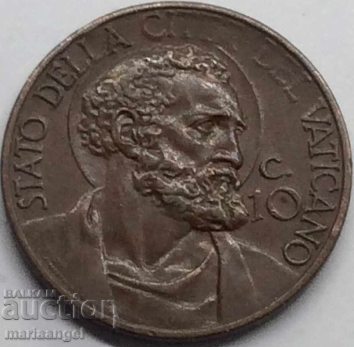 10 Centesimi 1936 Vatican St. Peter / Pius XI - Rare Year 10 Centesimi 1936 Vatican St. Peter / Pius XI - Rare Year