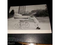 Old photo - Retro baby stroller