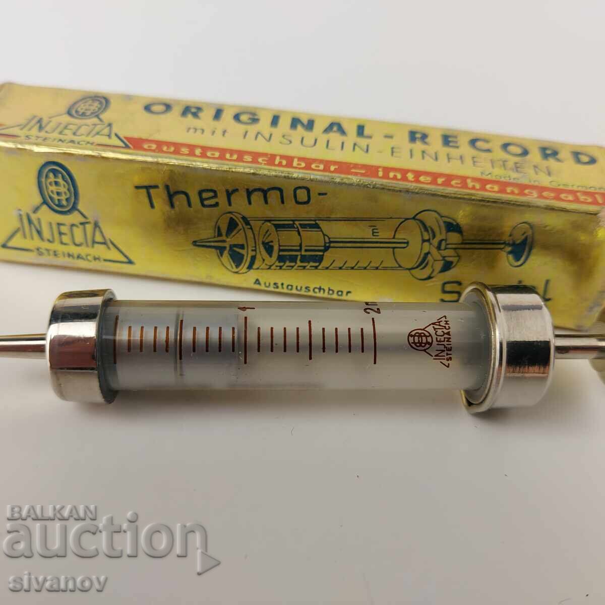 Auction  Old Injecta Original-Record 2ml Syringe 200deg #5367