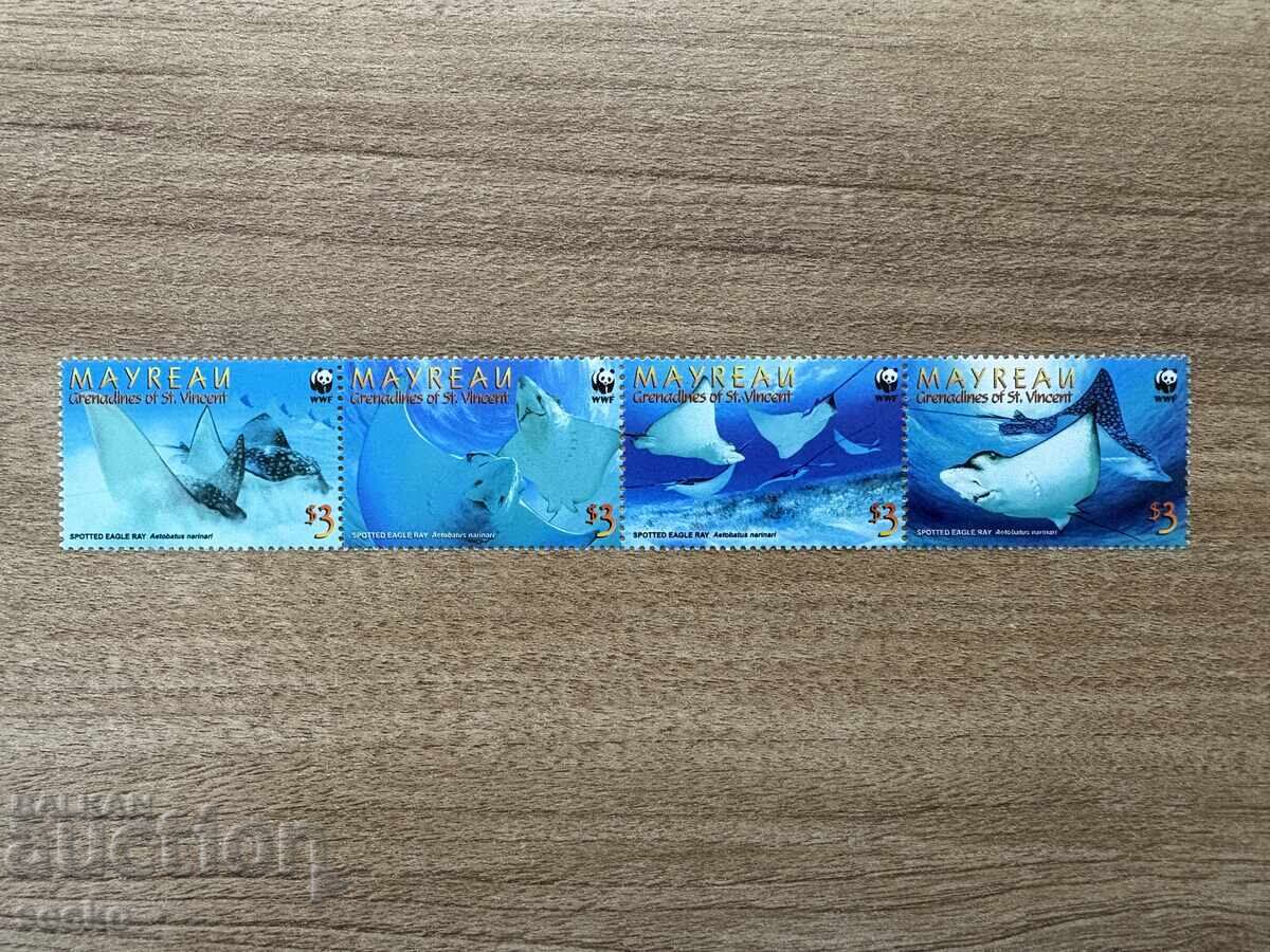 Mayreau - WWF - Spotted Eagle Ray (2009) MNH Mayreau - WWF - Spotted Eagle Ray (2009) MNH