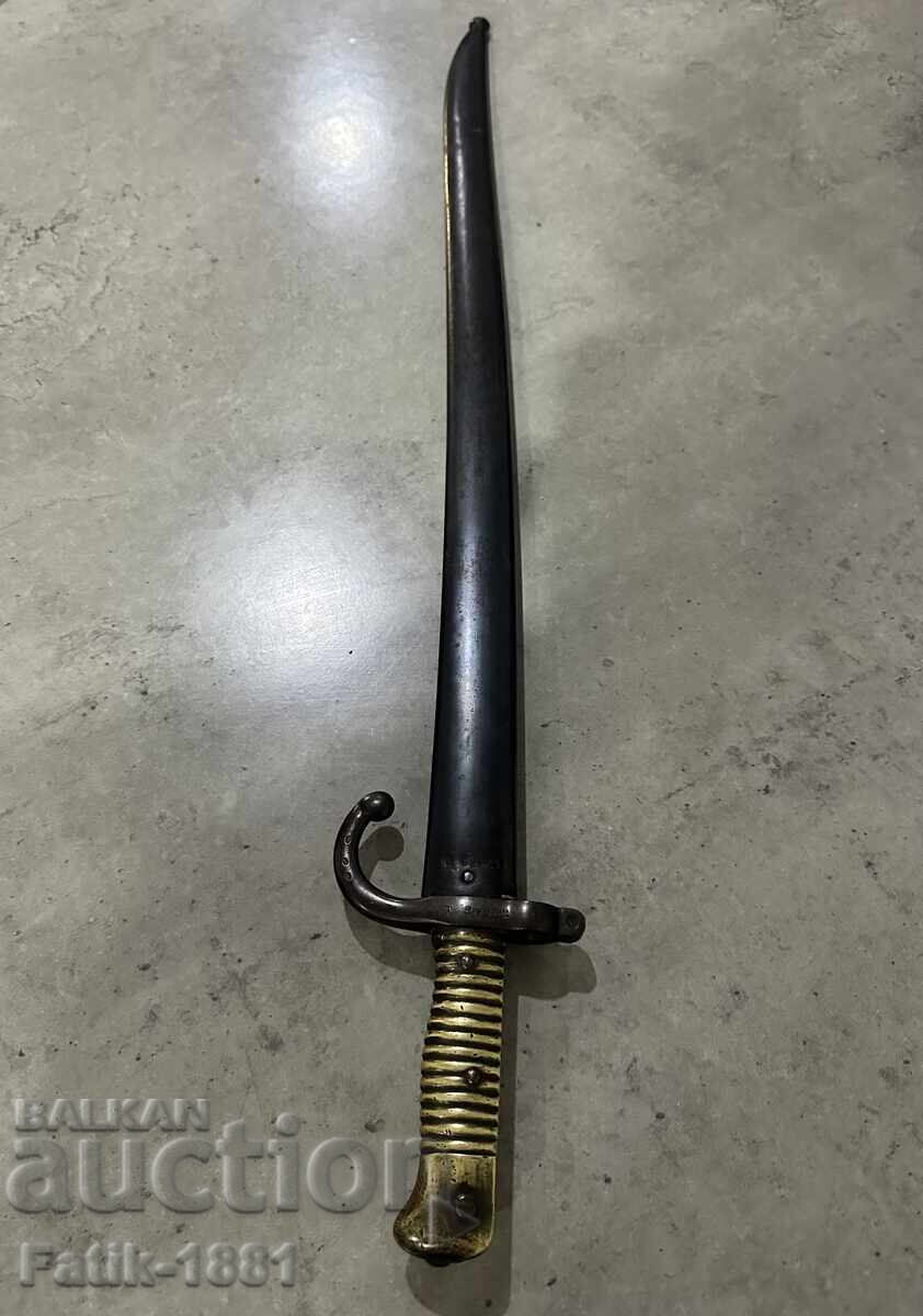 Baionetă tip yatagan pentru pușca Chassepot