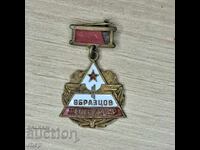 Sample railway worker old badge enamel sign