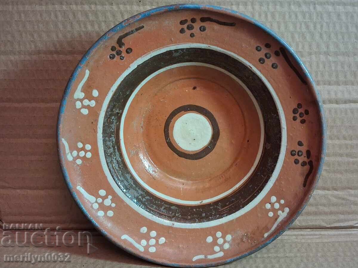 Стара глинена  паница, керамика, чиния