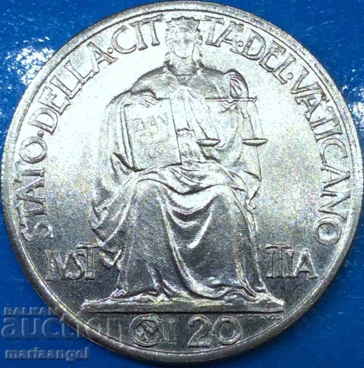 Аукцион 20 чентезими 1942 Ватикана Пий XII 1939-1958 Аукцион 20 чентезими 1942 Ватикана Пий XII 1939-1958