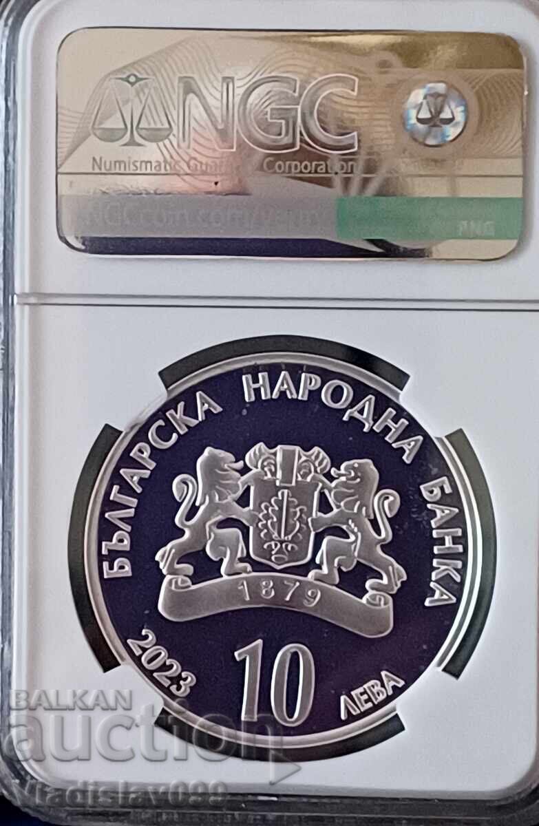 10 BGN 2023 Hristo Botev NGC PF67 ULTRA CAMEO with price 201.00 BGN | € 102.77 10 BGN 2023 Hristo Botev NGC PF67 ULTRA CAMEO with price 201.00 BGN | € 102.77